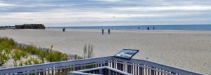 beach and WW2 bunker at Cape May Point State Park