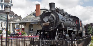 train outside the Visitor Information Center in the converted railway station, Kingston, Ontario