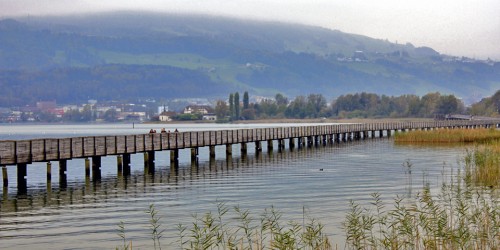 bridge to Hurden, Rapperswil, Switzerland