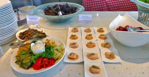 appetizers at the lunch buffet aboard the Viking Njord