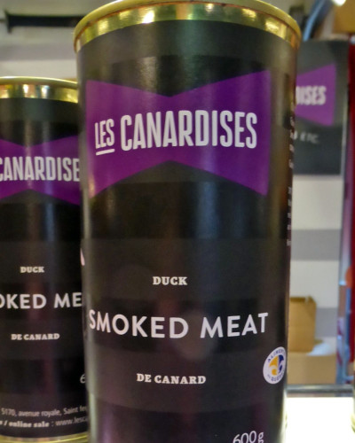 smoked duck in a can, Quebec City public market