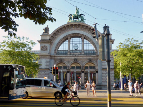 arch from former railway station, Lucerne, Switzerland