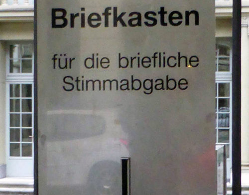 Briefkasten, or ballot box, at vonErlach house, Bern, Switzerland