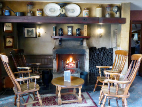 peat fire at the Bushmills Inn, Bushmills, Northern Ireland