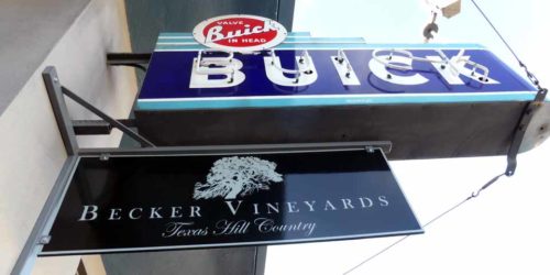 Buick sign, Becker Vineyards, Fredericksburg, Texas