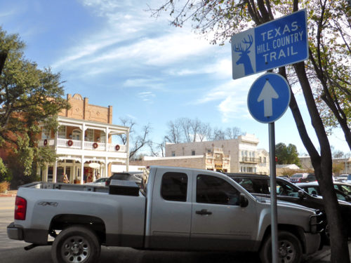 Texas Hill Country Trail sign, Fredericksburg, Texas