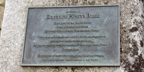 plaque in honor of Barbara Bush, Kennebunkport, Maine